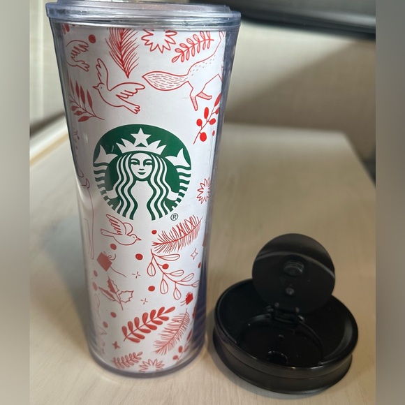 Starbucks Holiday Dove Holly Deer Christmas Travel Tumbler 16oz w/ Lid - Picture 2 of 7